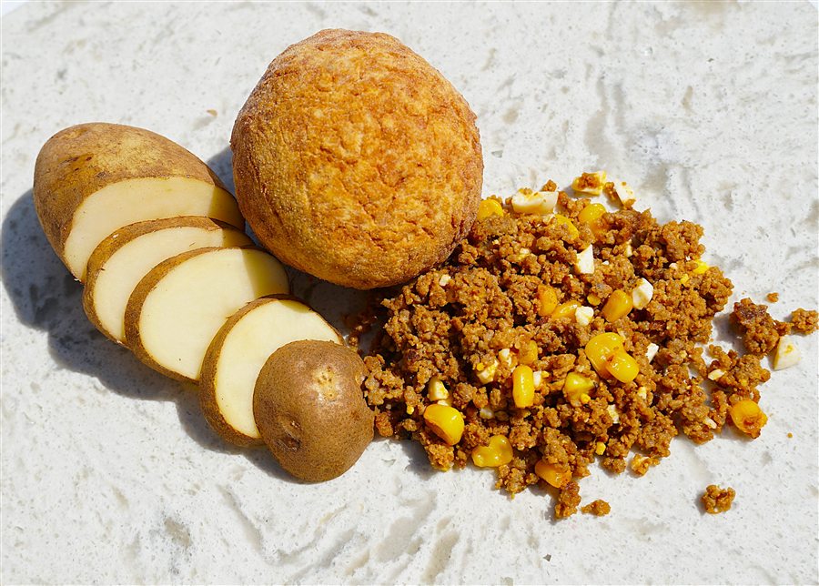 Deep fried potato ball with a crisp golden shell
